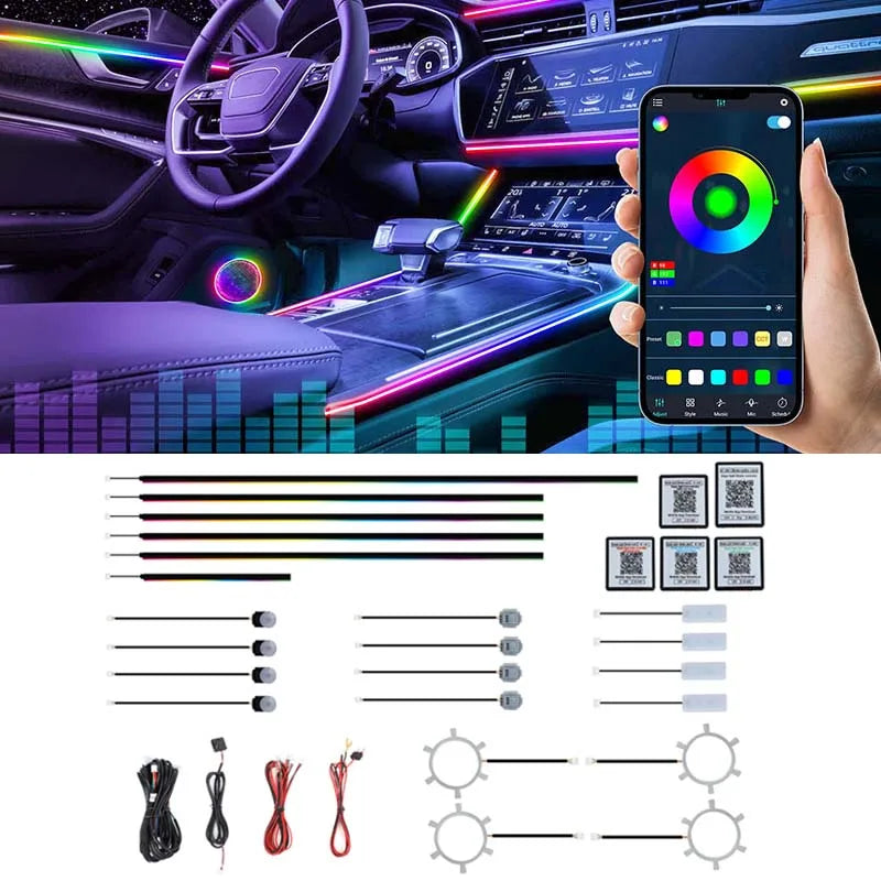 Dynamic Ambient Car Interior Light Kit