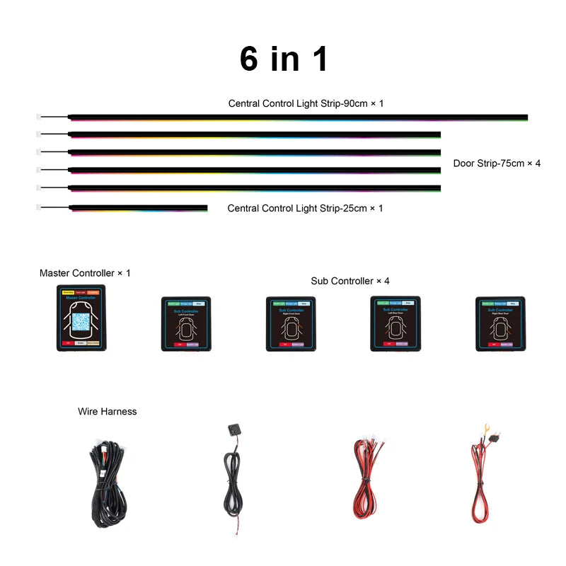 Dynamic Ambient Car Interior Light Kit